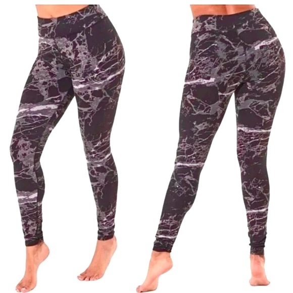 Pact Womens Organic Cotton Go To Leggings Size S Marbled Sky Athletic Stretch - Picture 1 of 9